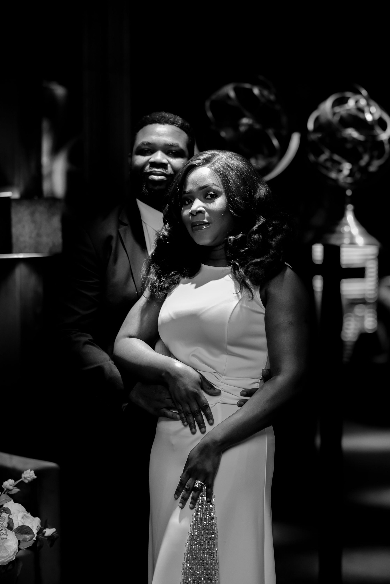 Couple black and white portrait